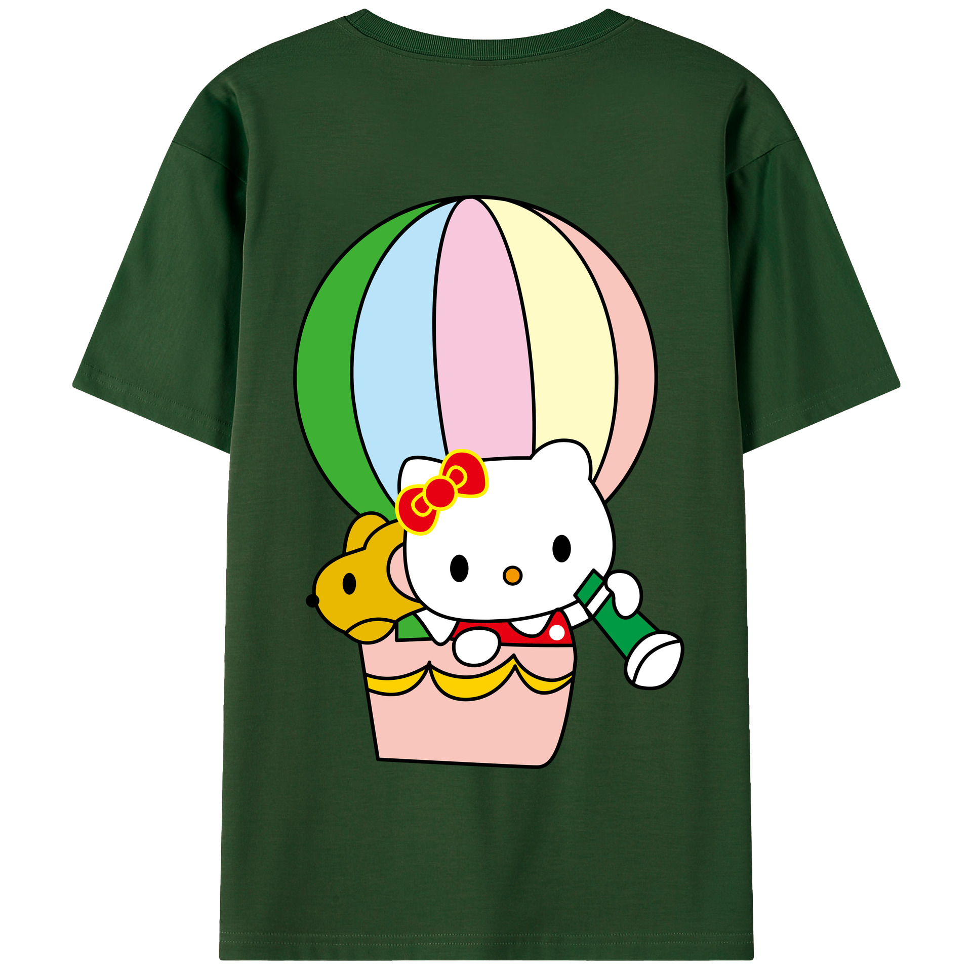 （画像用） Hello Kitty ハローキティ 綿100％半袖Tシャツ（背面プリント）